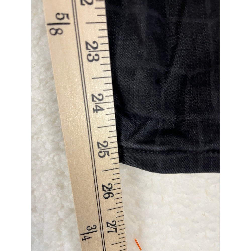 FRAME Le Sylvie Slender Straight Jeans Black Size 27 Embossed‎ Pattern - Picture 5 of 8